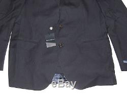 $1,595 Polo Ralph Lauren Mens Navy Striped 2 button Italy Slim Fit Wool Suit 46L