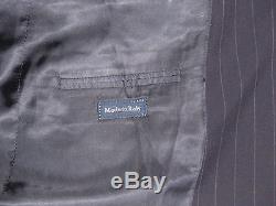$1,595 Ralph Lauren Mens Italy Polo 1 Navy Striped Slim Custom Fit Wool Suit 46L