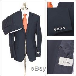 $1,995 NWT CANALI 1934 Solid Black All-Season Wool Slim Fit 2Btn Suit 52 42 R