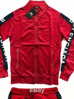 100% Genuine track suit BALENCIAGA COLOR RED set LOGO slim fit size -S