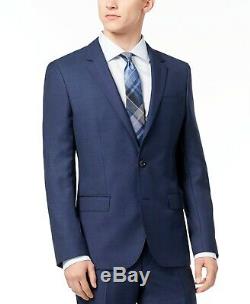 $1029 Hugo Boss Men's 42L Slim Fit Wool Blue Sport Coat Suit Jacket Blazer
