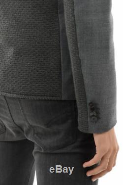 £1039 Neil Barrett 48 38 M Grey Slim Jacket Blazer Suit Knit Thom Browne Fit