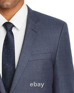 $1045 Hugo Boss Men's 46R Blue Textured Slim Fit Suit Jacket Sport Coat Blazer