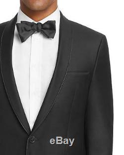 $1095 Hugo Boss Men'S Slim Fit Suit Black Solid Blazer Sport Coat Jacket 42r