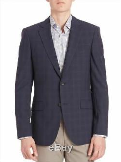 $1120 Theory Men's 36S Slim Fit Sport Coat Blue Windowpane Suit Jacket Blazer
