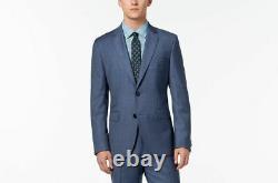 $1155 Hugo Boss Men's 40R Slim Fit Blue Solid Suit Jacket Sport Coat Blazer