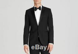 $1159 Hugo Boss Men 40r Slim Fit Wool Sport Coat Black Suit Jacket Blazer Tuxedo