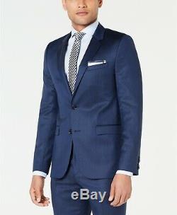 $1175 Hugo Boss Mens 36s Slim Fit Wool Sport Coat Stripe Blue Suit Jacket Blazer