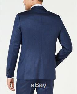 $1175 Hugo Boss Mens 36s Slim Fit Wool Sport Coat Stripe Blue Suit Jacket Blazer