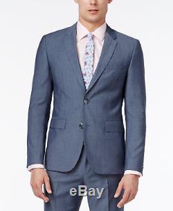 $1195 HUGO BOSS Mens Slim Fit Wool Blazer Blue Solid SUIT JACKET SPORT COAT 38R