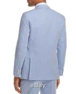 $1225 HUGO BOSS Men's SLIM Fit LINEN Sport Coat BLUE SUIT JACKET BLAZER 42R