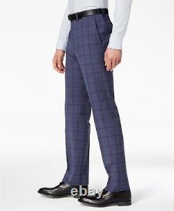$1325 Vince Camuto Men'S Slim Fit Wool Suit Blue Check 2 Piece Jacket Pants 42s