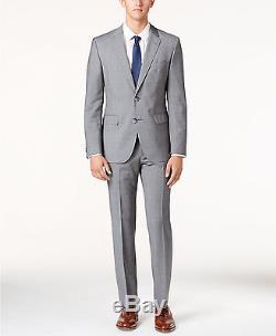 $1350 HUGO BOSS Men Extra Slim Fit Wool Suit 2 PIECE Gray Check JACKET PANTS 44R