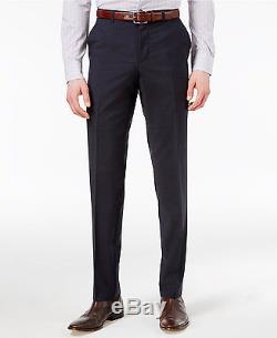 $1395 HUGO BOSS Mens Slim Fit Wool Suit 2 PIECE Navy Blue Solid JACKET PANTS 42R