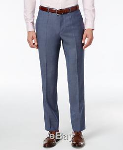 $1395 HUGO BOSS Mens Slim Fit Wool Suit Blue Solid 2 PIECE JACKET PANTS 40 S