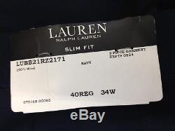 $1395 RALPH LAUREN Men's Slim Fit Wool Suit Blue Plaid 2 PIECE JACKET PANTS 40 R