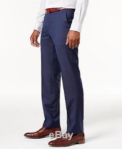 $1400 HUGO BOSS Slim Fit Wool Suit 2 PIECE Blue Check Super 100 JACKET PANTS 44R