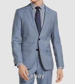 $1437 Hugo Boss Men's 38S Blue Slim Fit Solid Wool Sport Coat Suit Jacket Blazer