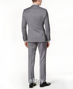 $1495 HUGO BOSS Men Slim Fit Wool Suit Gray Stripe 2 PIECE JACKET PANT 38S EU 48