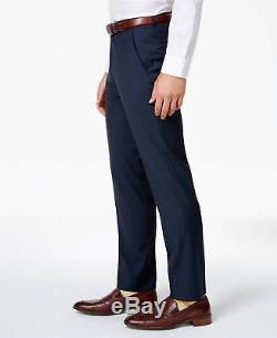 $1495 HUGO BOSS Men Slim Fit Wool Suit Navy Blue 2 BUTTON PIECE JACKET PANTS 42R