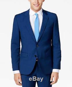 $1495 HUGO BOSS Mens Slim Fit Wool Suit Blue 2 BUTTON PIECE JACKET PANTS 42S