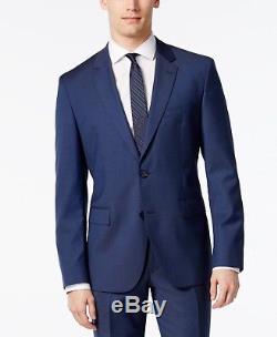 $1495 HUGO BOSS Mens Slim Fit Wool Suit Blue Texture 2 PIECE JACKET PANTS 40S