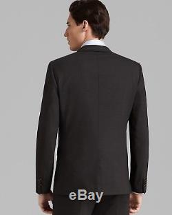 $1495 THEORY Men's Slim Fit Wool Suit Black Solid 2 PIECE JACKET PANTS 42 R
