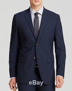 $1495 THEORY Men's Slim Fit Wool Suit Blue Solid 2 PIECE JACKET PANTS 42 R