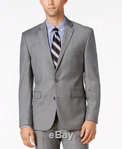$1495 VINCE CAMUTO Men Slim Fit Flannel Wool Suit Gray 2 PIECE JACKET PANTS 42 R