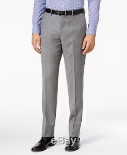 $1495 VINCE CAMUTO Men Slim Fit Flannel Wool Suit Gray 2 PIECE JACKET PANTS 42 R