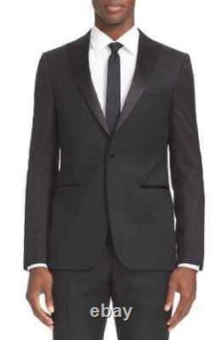 $1495 Z Zegna Trim Fit Slim Fit Men's Wool Tuxedo Black 2 PC Suit 8 50 C