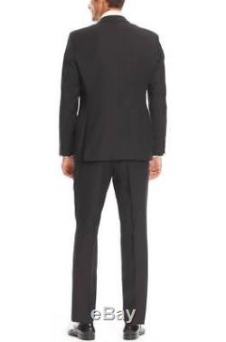$1599 HUGO BOSS Mens Slim Fit Wool Suit Black Check 2 PIECE JACKET PANTS 42R