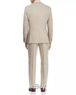 $1685 Hugo Boss Men's 44R Beige Solid Slim Fit Wool 2 Piece Suit Jacket Pants