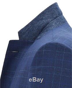 $1695 Hugo Boss Men's T-Harvers4 Slim-Fit Suit 40R / 34W Blue Plaid