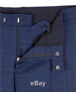 $1695 Hugo Boss Men's T-Harvers4 Slim-Fit Suit 40R / 34W Blue Plaid