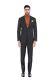 1750$ RAFFAELE CARUSO Gray Charcoal Wool Striped Suit 36 US / 46 EU 9R Slim Fit