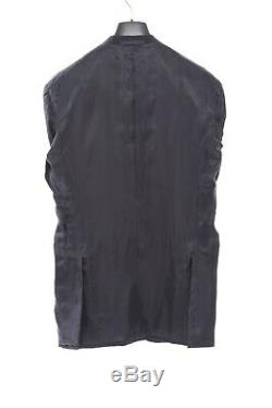 1750$ RAFFAELE CARUSO Gray Charcoal Wool Striped Suit 36 US / 46 EU 9R Slim Fit