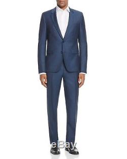 $1795 HUGO BOSS Mens Slim Fit Wool Suit Blue 2 PIECE BUTTON JACKET PANTS 38 S