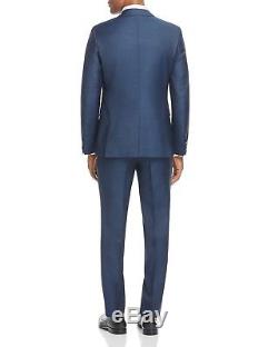 $1795 HUGO BOSS Mens Slim Fit Wool Suit Blue 2 PIECE BUTTON JACKET PANTS 38 S