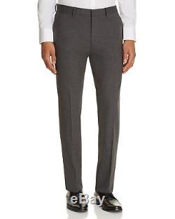 $1795 THEORY Mens Slim Fit Wool Suit Gray Solid 2 BUTTON PIECE JACKET PANTS 36S