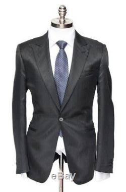$1895 NWT PAL ZILERI Slim Fit Black Extrafine Wool Pinstripe Suit Tuxedo 50 40 R