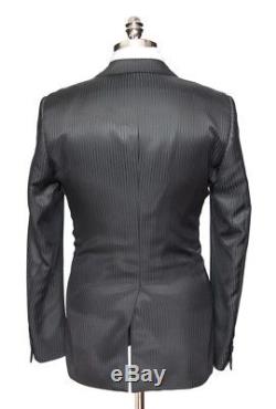 $1895 NWT PAL ZILERI Slim Fit Black Extrafine Wool Pinstripe Suit Tuxedo 50 40 R