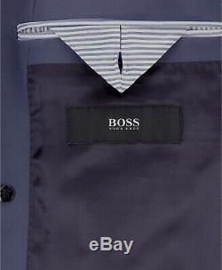 $1929 Hugo Boss Men 42R Slim Fit Blue Double Breasted 2 Piece Suit Jacket Pants