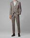 $1945 Hugo Boss Men's 42R Beige Slim Fit Wool 3 Piece Suit Jacket Vest Pants