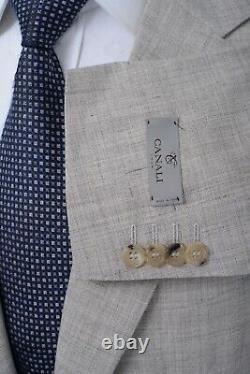 $1995 NWT CANALI 1934 Heather Taupe Wool Linen Silk Travel Suit 46 8R (EU 56)