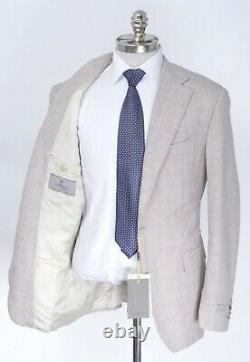 $1995 NWT CANALI 1934 Heather Taupe Wool Linen Silk Travel Suit 46 8R (EU 56)