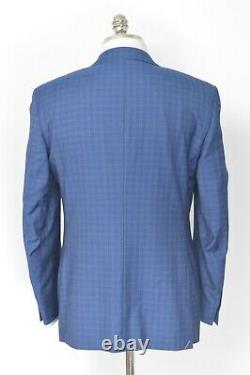 $1995 NWT CANALI Blue Gingham Wool Slim Fit 2 Btn Suit 40 R (EU 50) Drop 6