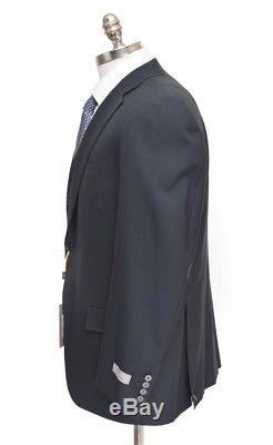 $1995 NWT Men's CANALI 1934 Solid Black Wool 3Pc Slim Fit 2Btn Suit 52 4S 42 S