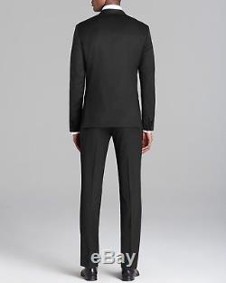 $1995 THEORY Mens Slim Fit Wool Tuxedo Suit Black Solid 2 PIECE JACKET PANTS 38R