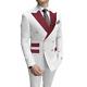 2022 Men's Suit Double Breasted Slim Fit Groom Tuxedo 2 Piece Blazer Pants